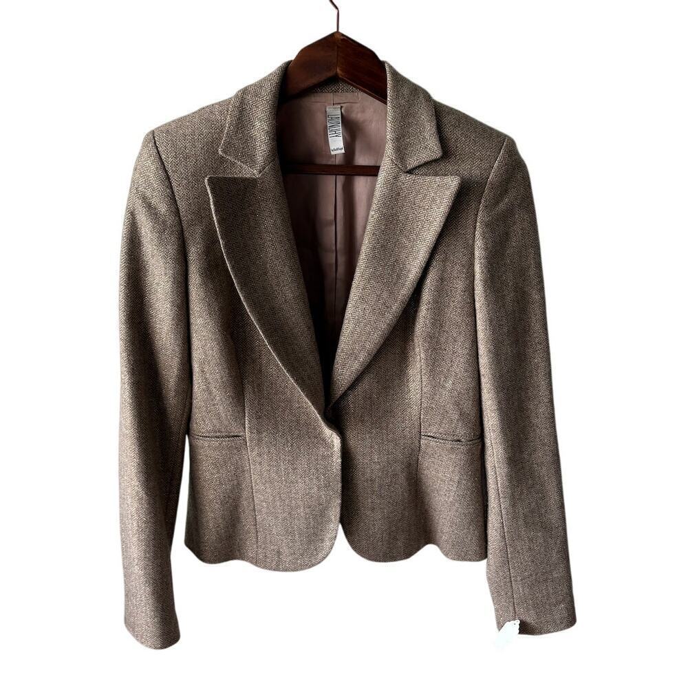 Women's Size 8 Vintage Laundry by Shelli Segal Wool Gold Blazer 90s Jacket